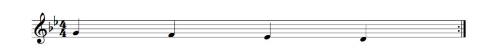 Figure 5: The descending Dorian scale pattern from Artic’s 1982 game, Invaders.