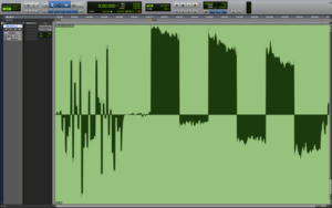 Figure 2: SID chip drum sound design showing dynamic waveform manipulation