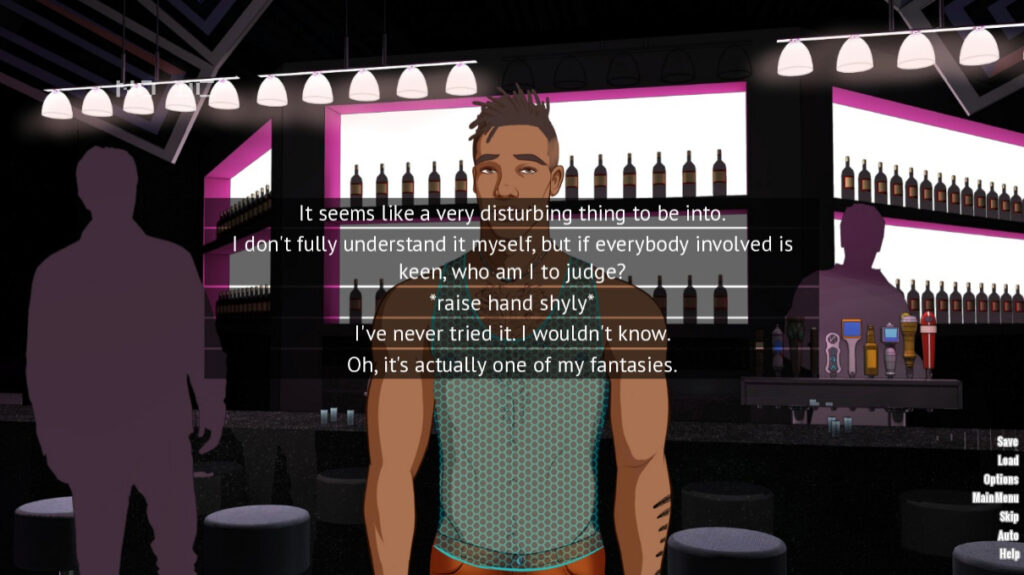 Figure 2: The range of choices offered to the player toward the notion of “cuckolding”.